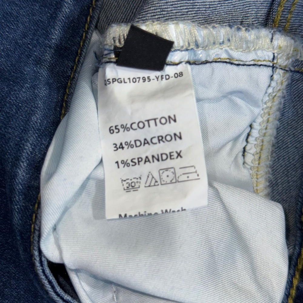 Denim Midi Skirt Button Front High‎ Waist Slit Dark Wash Blue Women's Medium - Picture 7 of 7